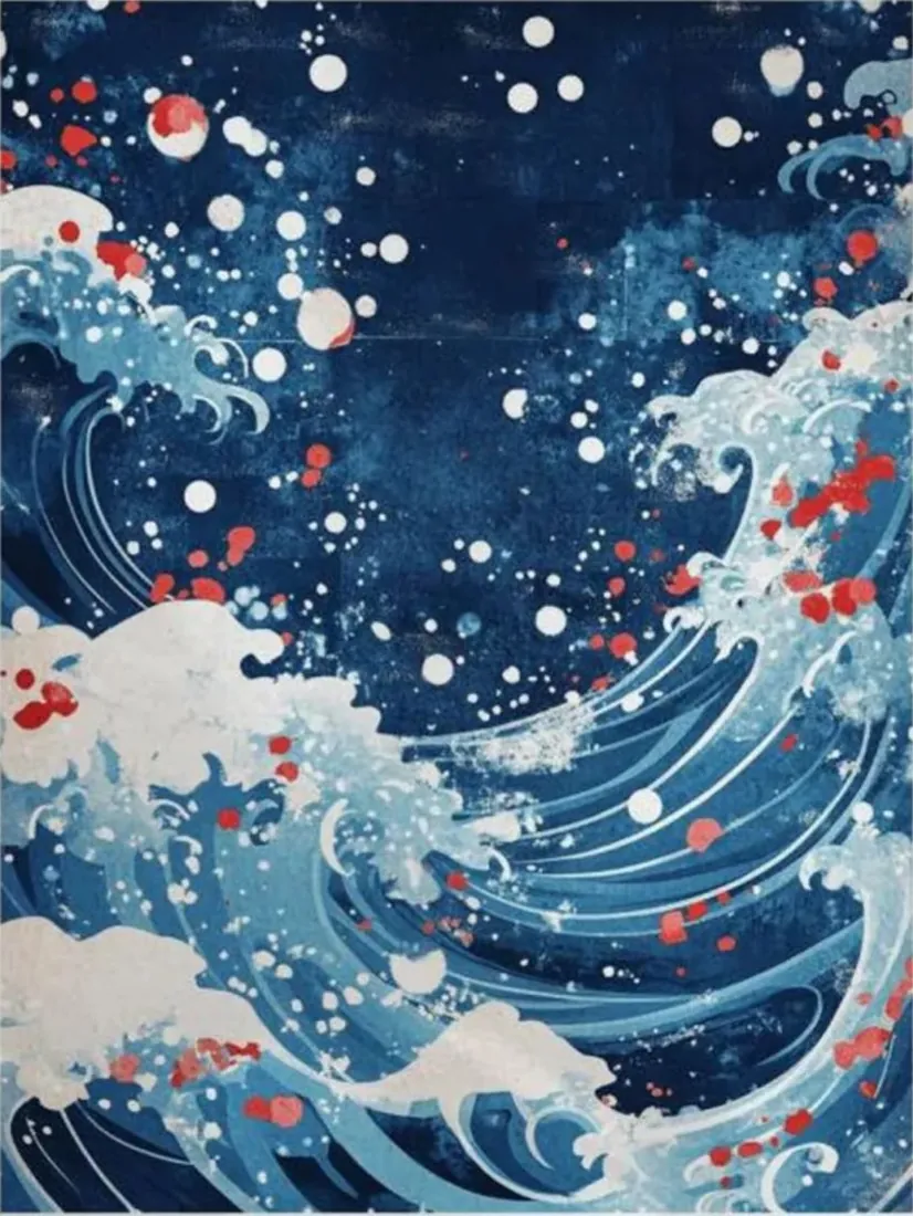 după Yayoi Kusama · Val cu puncte